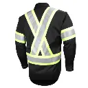 Amsal Inc - Gatts long sleeves shirt with reflective stripes black 625SX4 _back.webp
