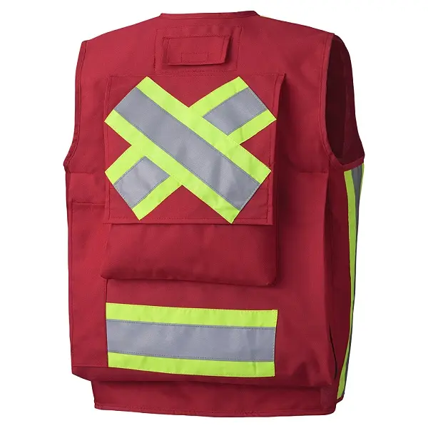 Amsal Inc. - Pioneer red surveyors safety vest V1010710_back.webp