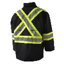 Amsal Inc. - Ganka 600 denier Endura raincoat with reflective stripe black 89-R-99-1-REF-NB_back.webp