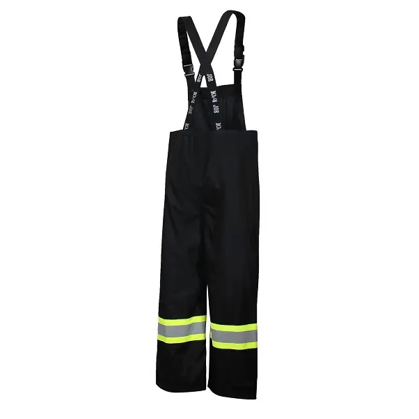 Amsal Inc. - Ganka 600 denier Endura waterproof overalls with reflective stripes black 87-R-99-2-REF-NB_back.webp