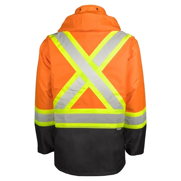 Amsal Inc - BBH Terra 300 deniers rain jacket with reflective stripes orange116520JOR_back.webp