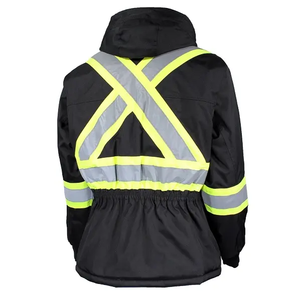 Amsal Inc. - Ganka 600 denier Endura jacket with reflective stripe black 89-250-1-REF-NB_back.webp