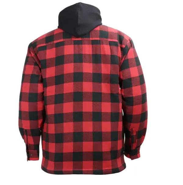 Amsal Inc - Gatts flanel lined shirt hood 626-DCF red_back.webp