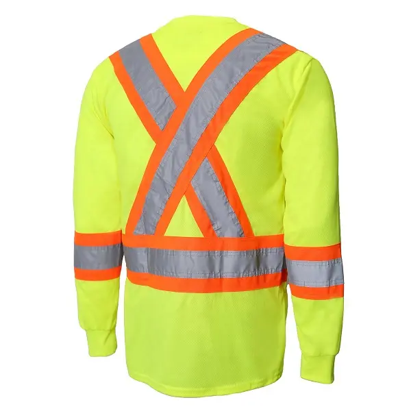 Amsal Inc. - Jackfield long sleeve t-shirt with stripes hv yellow 10-665RL_back.webp