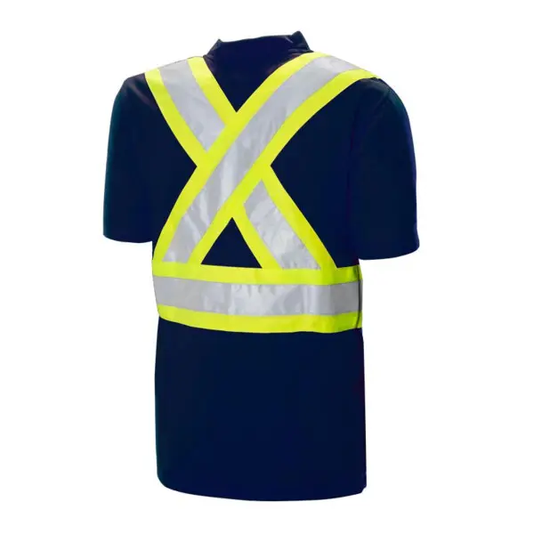 Amsal Inc - Short sleeve cotton traffic t-shirt TT1-Navy Back.webp