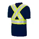 Amsal Inc - Short sleeve cotton traffic t-shirt TT1-Navy Back.webp