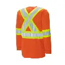 Amsal Inc - Long sleeve traffic t-shirt TT2 Orange Back.webp