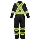 Amsal Inc - BBH Terra unlined coverall with reflective stripe black 116581BK_back.webp