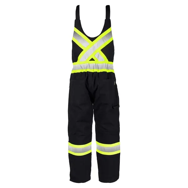 Amsal Inc - BBH Terra lined canvas overall with reflective stripe black 116569BK_back.webp