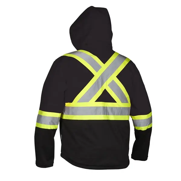 Amsal Inc - Forcefield softshell jacket with reflective stripes 023-EN148 black_back.webp