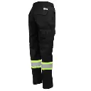 Amsal Inc - Gatts cargo pant flexible waist with reflective stripes black MRB-011X4_back.webp