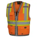 Pioneer hi-viz mesh back zip front surveyor's safety vest