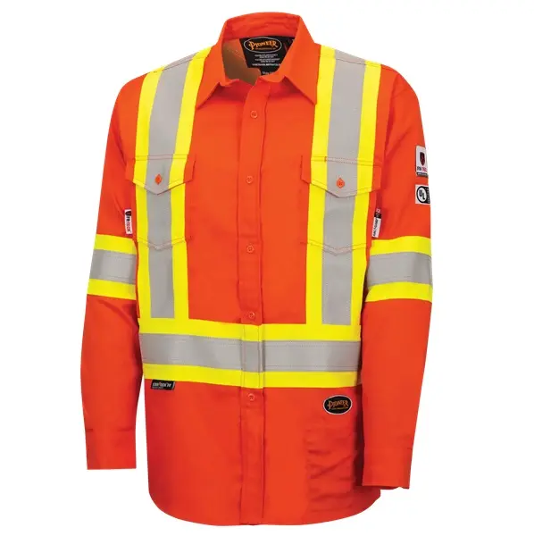Pioneer FR-Tech Fr safety shirt with reflective stripes