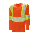 T-shirt  en polyester à manches longues avec bandes réfléchissantes de 4 po Ground Force