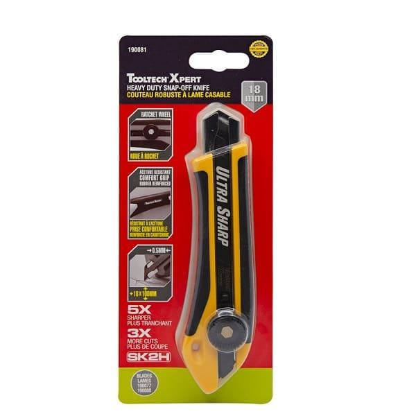 Tooltech 18mm ratchet-wheel lock utility knife