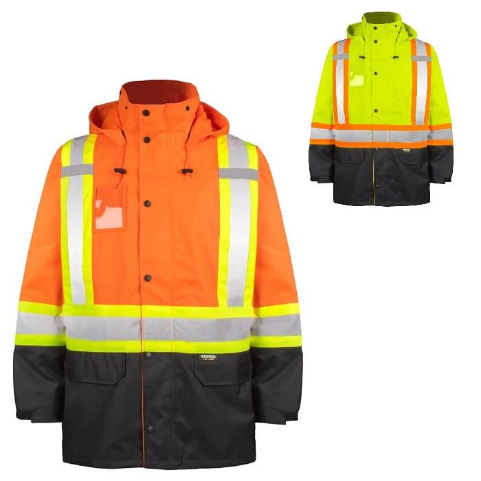 Terra 300 deniers rain jacket with reflective stripes
