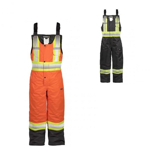 [terra-lined-bib-overall-with-reflective-stripe] Terra lined bib overall with reflective stripe