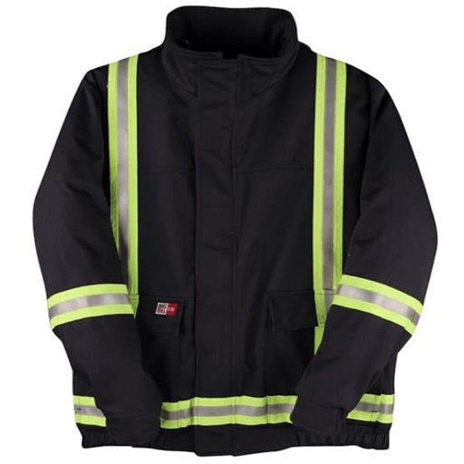 [big-bill-unlined-fr-jacket-with-reflective-stripes] Big Bill unlined FR jacket with reflective stripes