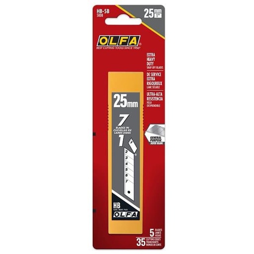 [olfa-25mm-hb-silver-snap-blades] Olfa 25mm HB silver snap blades
