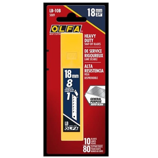 [olfa-18mm-lb-silver-snap-blades] Olfa 18mm LB silver snap blades