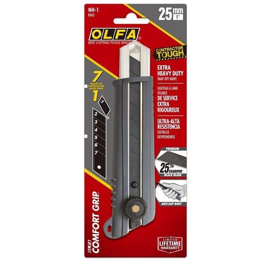 [olfa-25mm-nh-1-ratchet-wheel-lock-utility-knife] Olfa 25mm NH-1 ratchet-wheel lock utility knife