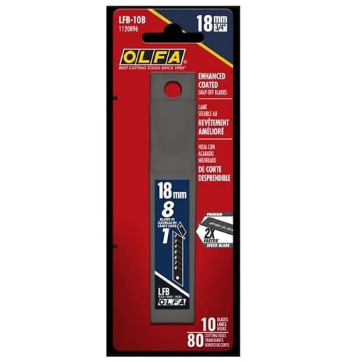 [olfa-18mm-lfb-10b-ultra-sharp-black-blades] Olfa 18mm LFB-10B ultra-sharp black blades