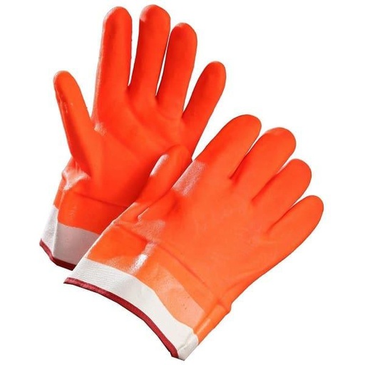 [forcefield-orange-pvc-glove-with-fleece-lined-and-safety-cuff] Forcefield orange PVC glove with fleece lined and safety cuff
