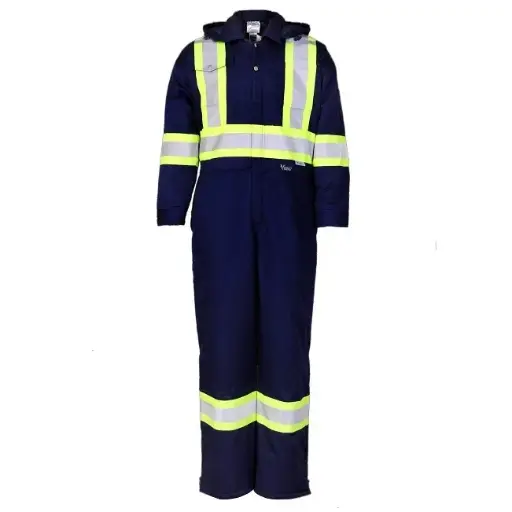 Viking insulated coveralls with reflective stripes