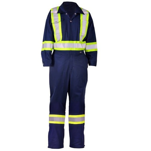 [viking-poly-cotton-coverall-with-reflective-bands] Viking poly/cotton coverall with reflective bands