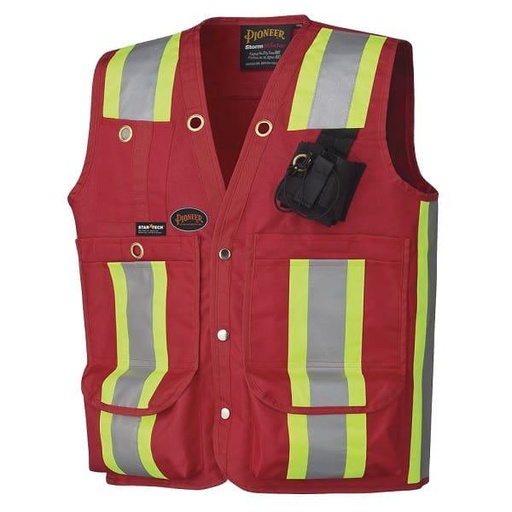 [pioneer-hi-viz-red-surveyors-safety-vest] Pioneer hi-viz red surveyor's safety vest