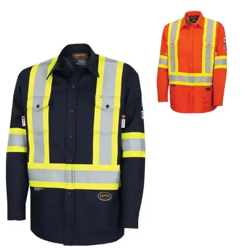 Pioneer FR-Tech Fr safety shirt with reflective stripes